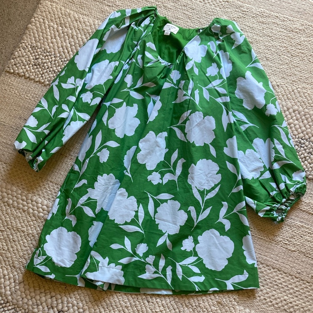 Kate Spade Green and White Floral Mini Dress